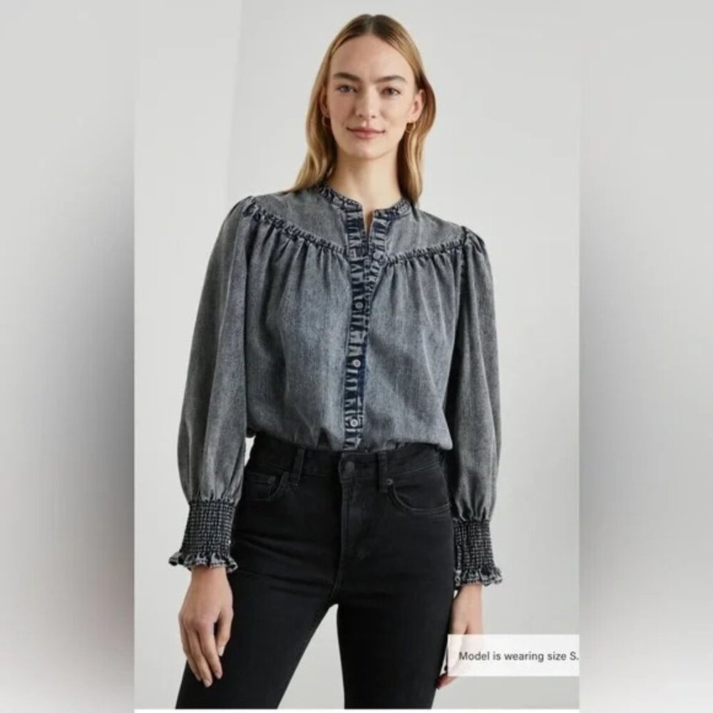 Camille Ruffle Neck Shirt
